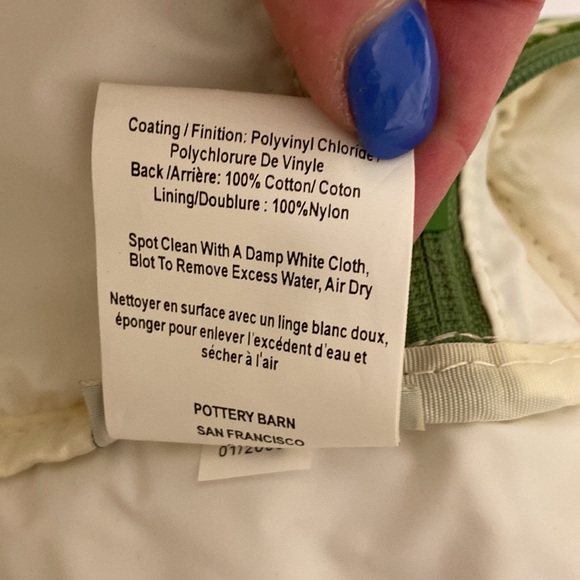 Pottery Barn Coated Canvas Toiletry Case with Brush Bag in Green Paisley Print - Picture 5 of 12